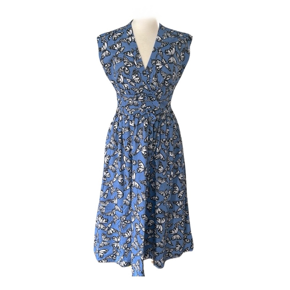 Kate Spade Poplin Bow Butterfly Print Dress